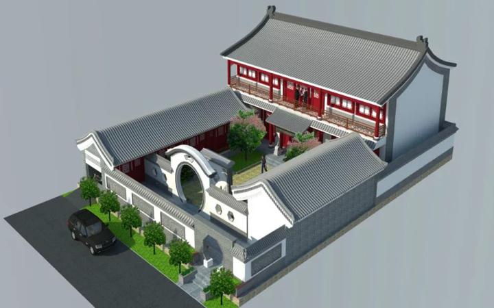 北京四合院设计,祠堂,仿古建筑,古建效果图,施工图