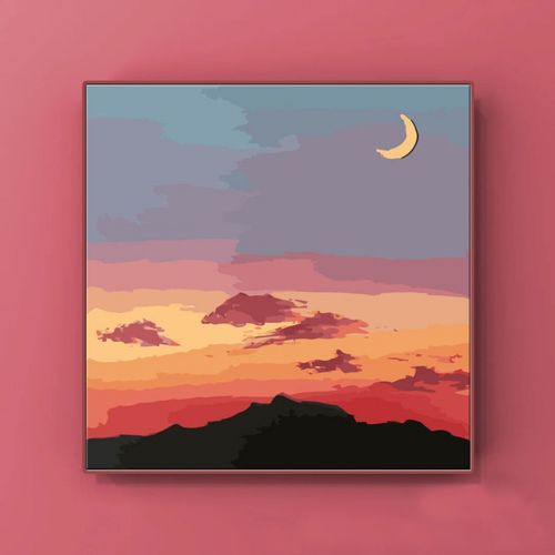 数字油画diy画画风景画客厅卧室装饰画唯美填色画简单