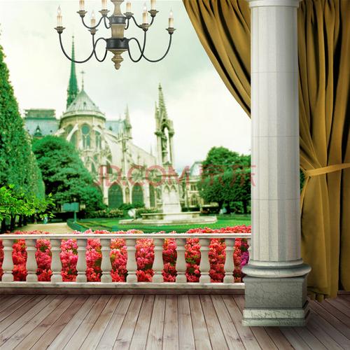 华胜全家福 背景外景影楼摄影背景布室外照相馆主题拍照纸2016 f-5624