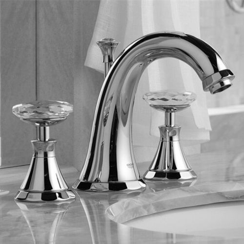 高仪grohe 肯辛顿系列三孔水晶把手面盆龙头2014000 1