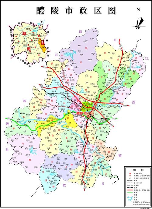湖南醴陵地图