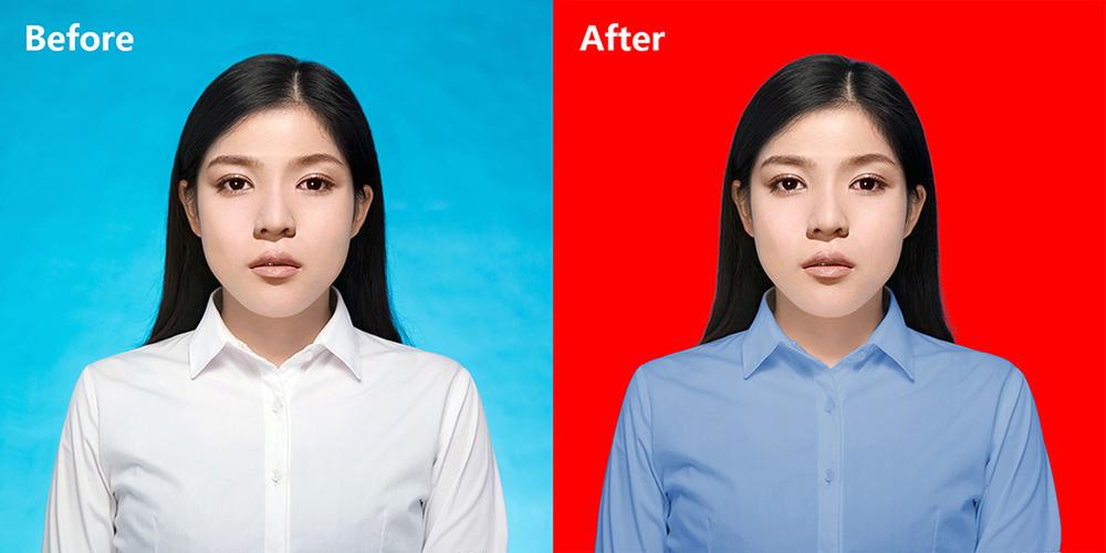 怎样给证件照中的人物更换背景和衣服的颜色