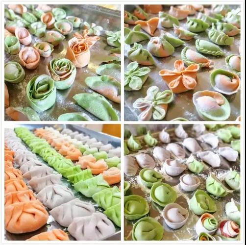 一个个形状美观,大小均匀,创意十足的饺子在大家的欢声笑语中诞生.