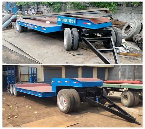 拖拉机拖70-95挖掘机平板底盘拖车便宜款式价格实时报价