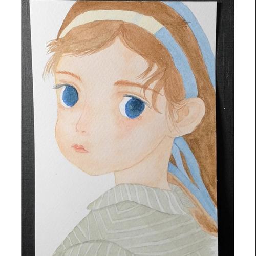 阳光下的少女洛丽塔 人物画的不多,练练手(临摹) 水彩