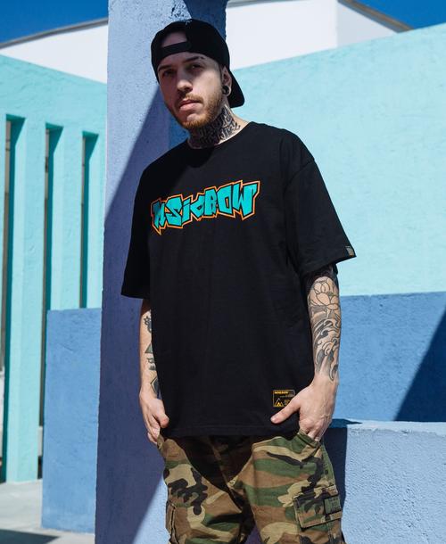 时尚男式短袖2019春夏新款 原创设计潮牌嘻哈宽松字母印花t恤男装