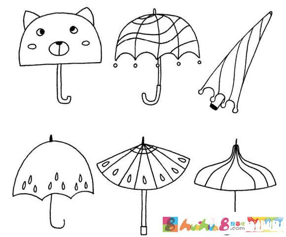 怎么绘画卡通雨伞的画法带步骤简笔画图片