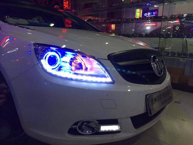 英朗gt大灯总成改装奥迪q5双光透镜氙气大灯天使眼led泪眼日行灯