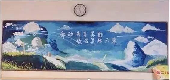 让人脑洞大开啊 有的黑板报超级艺术 比如下面这幅"梵高风" 水彩再现