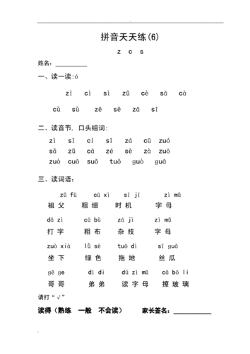小学一年级拼音天天练doc14页