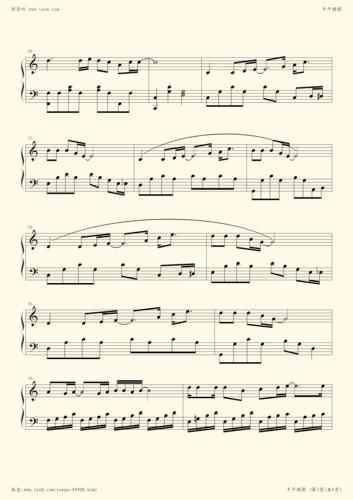 钢琴谱千千阙歌