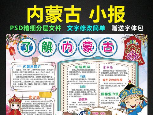 我爱内蒙古手抄报 我爱阅读手抄报