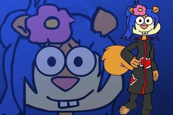 海绵宝宝成员cos火影,章鱼哥秒变五五开,珊迪客串女神