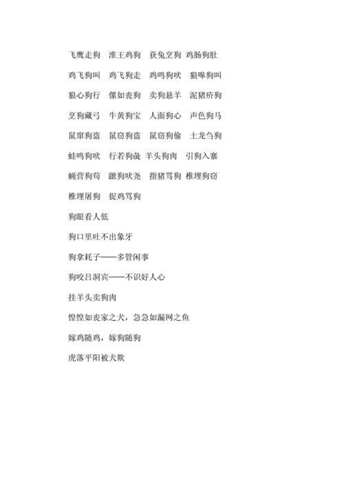 带狗字与犬字的成语或俗语docx2页
