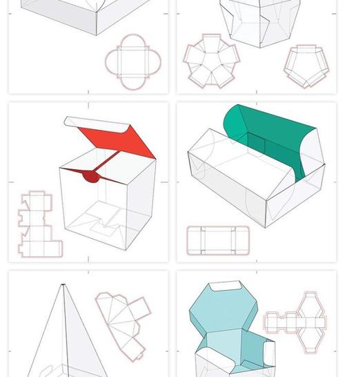 165款矢量纸盒纸箱礼盒产品包装刀版图折叠平面展开图