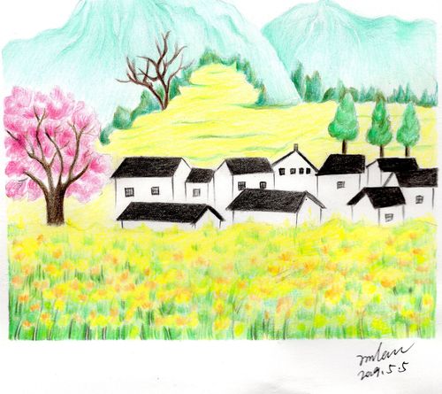 【原创】零基础彩铅30节课 | 风景绘《又见一片春》(21)