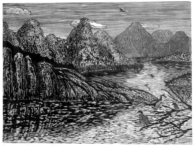 《黑白木刻:风景写生》课程贵州民族大学美术学院版画