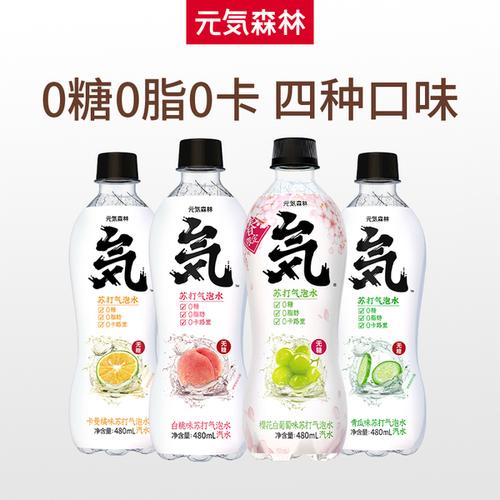 购客気水4口味任选480ml 专属 気森林无糖0脂肪气泡水元 12瓶_易购客