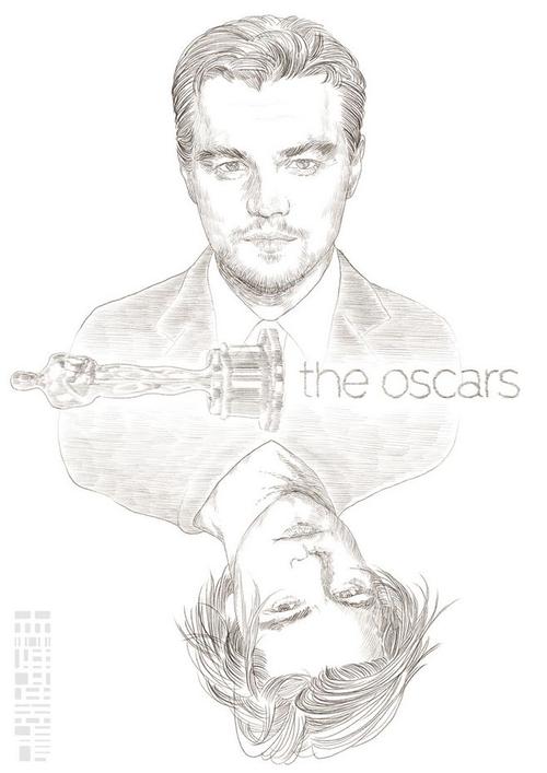 《恭喜莱昂纳多·迪卡普里奥加冕奥斯卡影帝桂冠》-热血小虎_插画