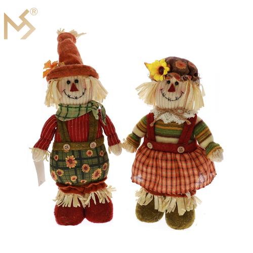 批发节日工艺品 丰收节摆设用品welcome 21"稻草人伸缩摆件  