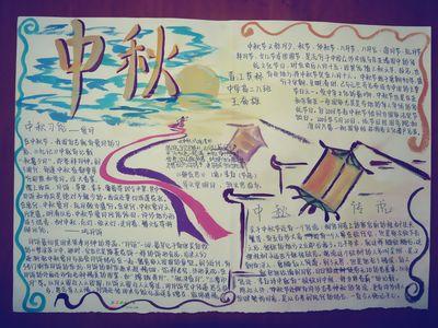 国圣节秋节快乐手抄报 中秋节快乐手抄报