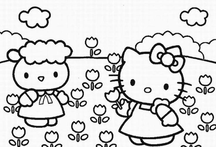 hello kitty小镇-卡通动漫简笔画图片