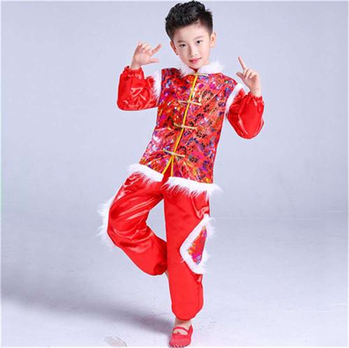 秋冬新款儿童元旦开门红演出服幼儿园春节喜庆新年舞蹈表演服装