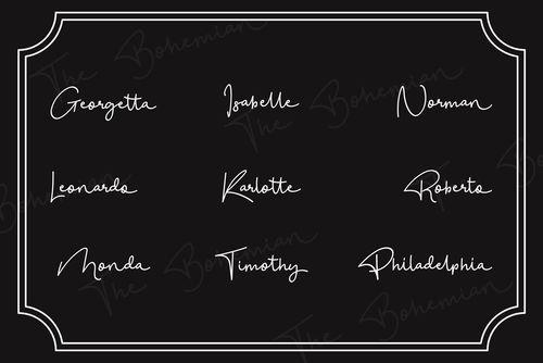 简单优雅波希米亚的风格签名字体simpleandelegantbohemianstyle