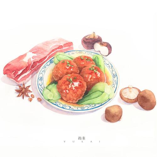 传统美食,你最喜欢哪一道呢作者:@_雨来_ #水彩##水彩##手绘##美食