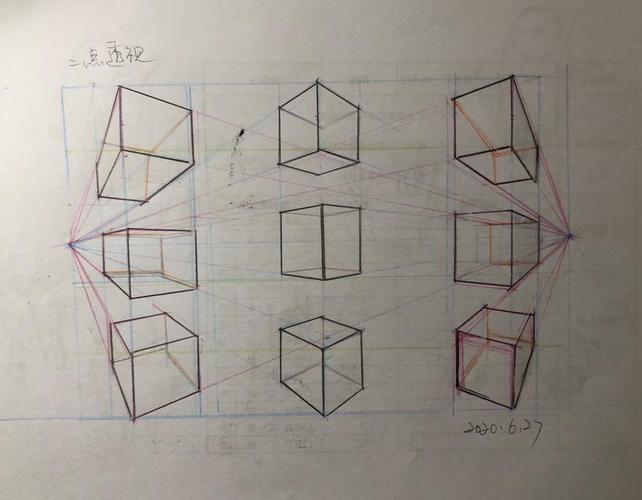 人体结构造型班(mz蒙子),练习几何体的透视,正式学员