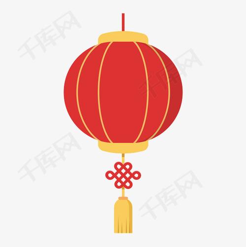 卡通矢量中国红灯笼.