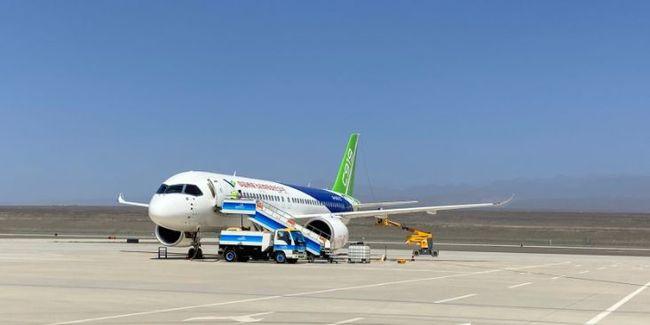 民航联盟国产大飞机c919赴吐鲁番机场开展专项试飞任务