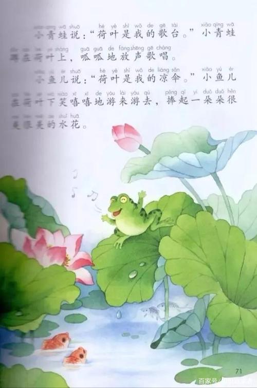 一年级语文下册课文13《荷叶圆圆》生字词组学习,重点