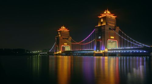 夕阳,星空下的万福桥