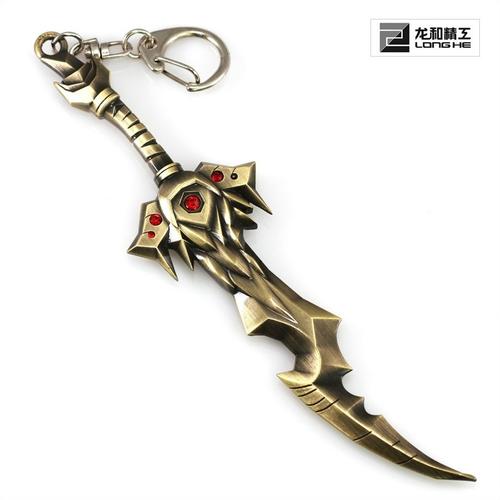 龙和精工出品 wow魔兽世界 残忍角斗士的巨剑 刀扣钥匙扣武器模型商品
