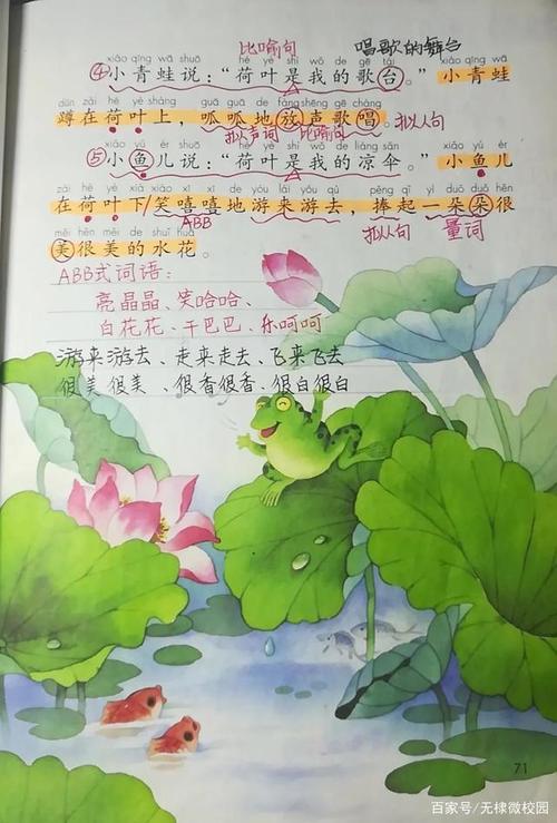 一年级下册语文第13课《荷叶圆圆》笔记 朗读 生字 听写 课时作业