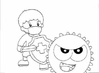 画新型冠状病毒儿童画手抄报儿童手抄报