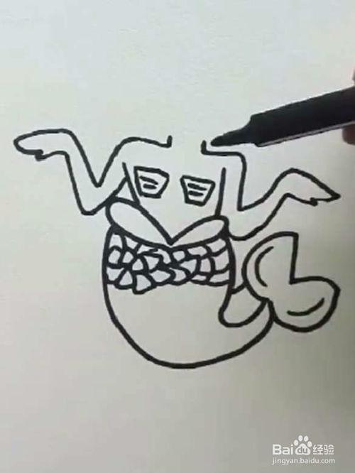 简笔画美人鱼怎么画