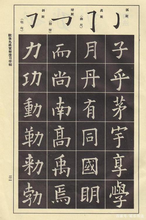 欧楷九成宫老字帖