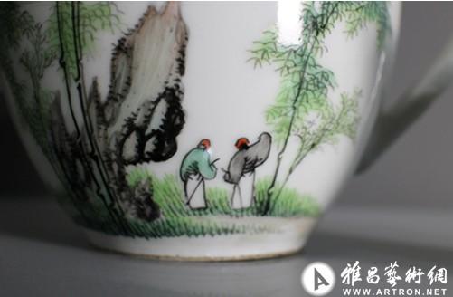 民国瓷艺大师肖莲溪纹壶 品位茶文化 尽展中国风