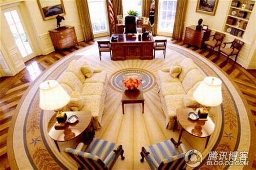 揭秘美国总统白宫椭圆形办公室室内装饰