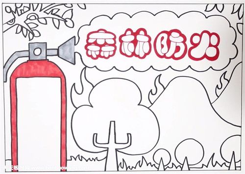 小学生森林防火手抄报森林防火手抄报简单又漂亮