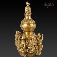 摆件 纯铜工艺品家居摆件开光八仙葫芦