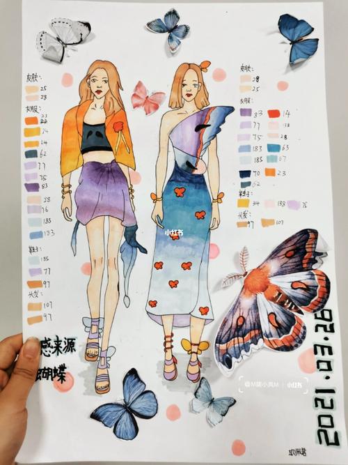 95服装设计|手绘|蝴蝶|少儿美术_美术_服装设计_创意美术_手绘_教程