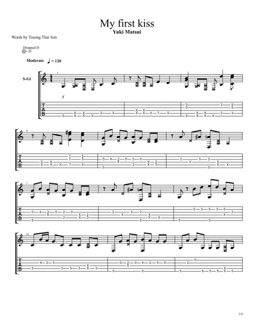 松井佑贵《my first kiss》指弹吉他谱.pdf