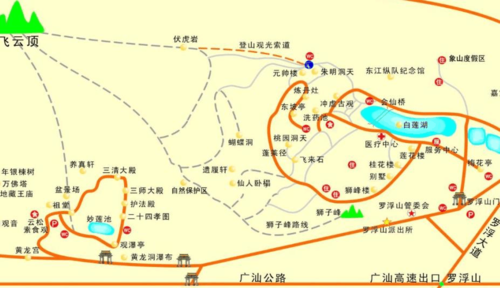 附表:罗浮山景区导游路线