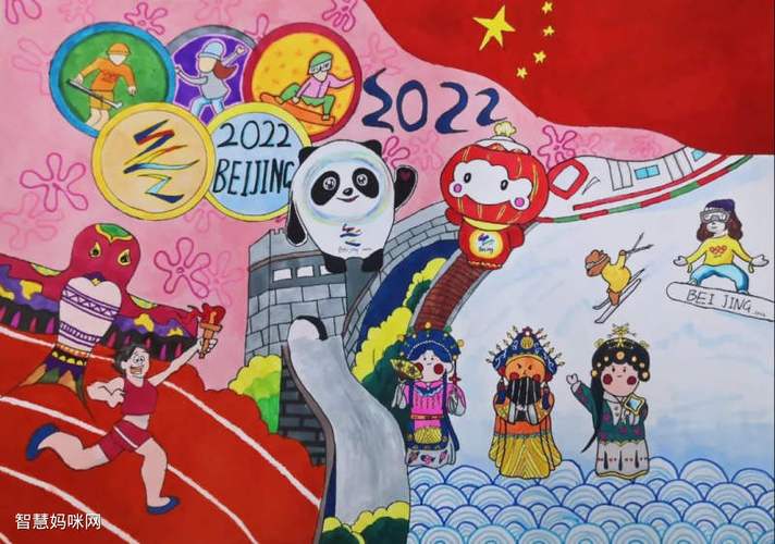 步骤8:《逐梦冰雪·心向未来》这幅关于北京冬季奥运会和残奥会的绘画