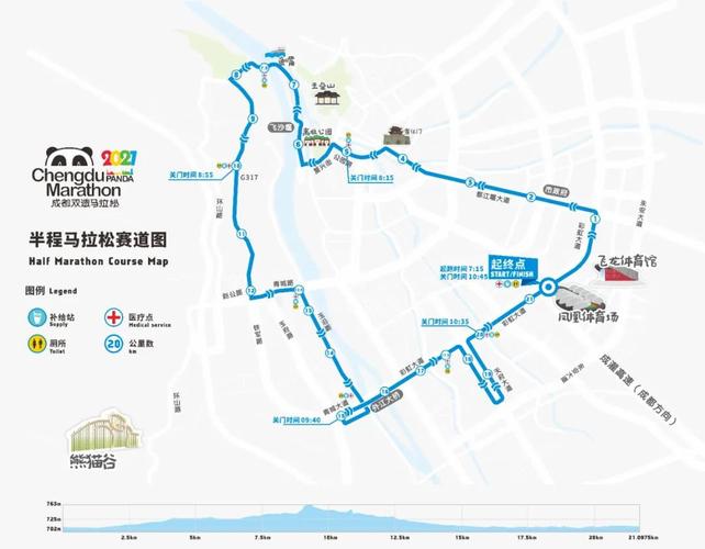 2021成都双遗马拉松路线图一览