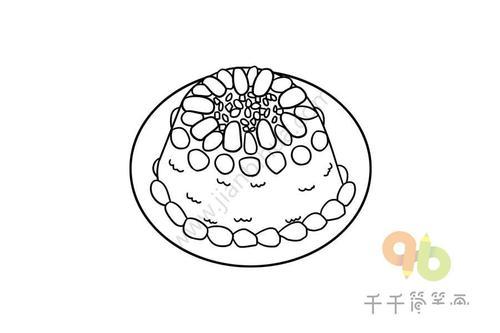 八宝饭简笔画 陕西美食 八宝饭简笔画美食简笔画大全美食简笔画步骤