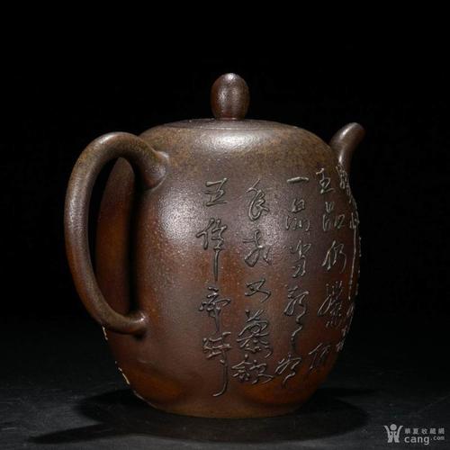 清代:【杨季初款"当朝一品"诗文紫砂壶】